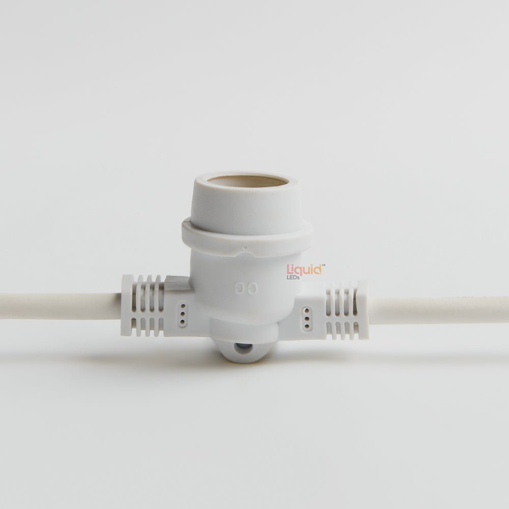 10m White Outdoor Festoon String Lights - LiquidLEDs™ - Festoon String