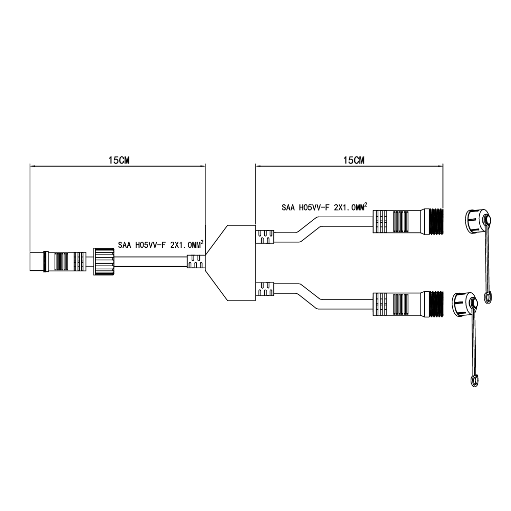 2 Way Festoon String Splitter - LiquidLEDs™ - Festoon Accessories