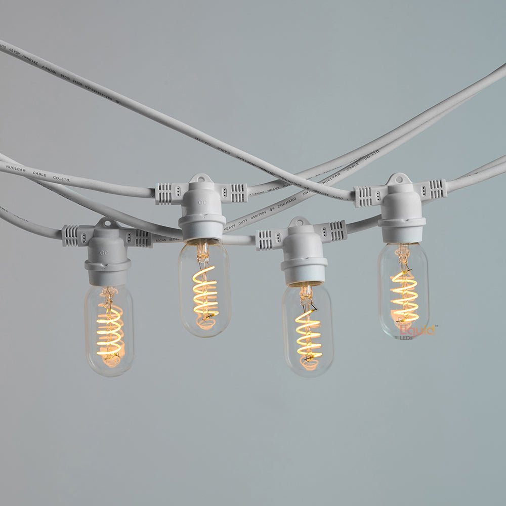20m White Outdoor Festoon String Lights - LiquidLEDs™ - Festoon String