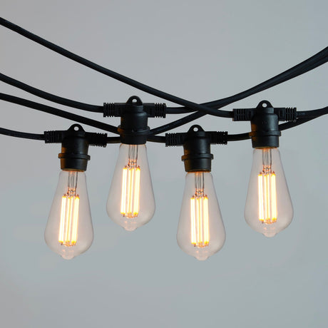 20m Black Outdoor Festoon String Lights - LiquidLEDs™ - Festoon String