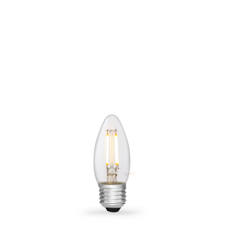 4W 12 Volt DC Candle LED Bulb E27 Clear in Warm White - LiquidLEDs™ - Candle Bulbs