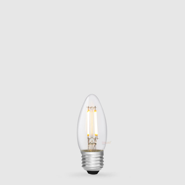 4W 12 Volt DC Candle LED Bulb E27 Clear in Warm White - LiquidLEDs™ - Candle Bulbs