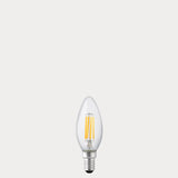 4W Candle LED Bulb E14 Clear in Warm White - LiquidLEDs® - Candle Bulbs
