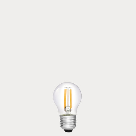 4W 24 Volt DC Fancy Round LED Bulb Clear E27 in Warm White