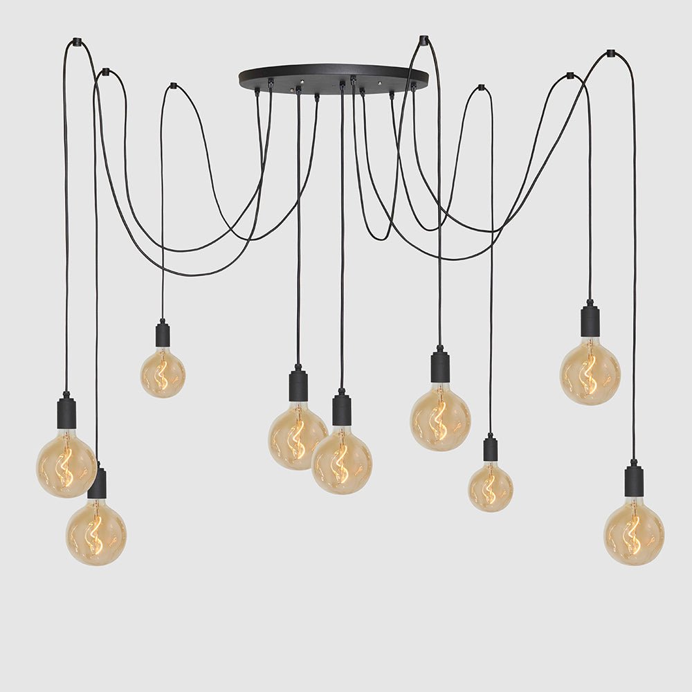 9 Drop Chandelier Light + Designer 125mm Amber - LiquidLEDs™ - Ceiling Lights