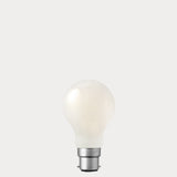 Dulora 11W B22 LED GLS bulb in frosted glass, shown unlit.