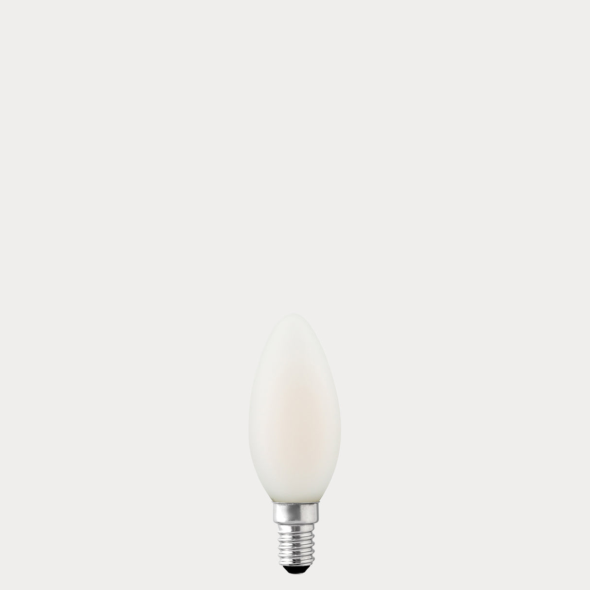 Dulora 4.2W Candle LED Bulb E14 Porcelain in Warm White, shown unlit.