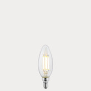 Dulora 4W Candle LED Bulb E12 Clear in Cool White filaments glowing cool white 4000K