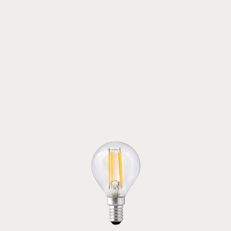 4W Fancy Round LED Bulb E14 Clear in Warm White