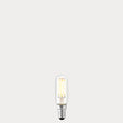 Dulora 4W Tubular LED Bulb E14 Clear in Warm White filaments glowing warm white 2700K