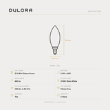 Lampadina LED a candela da 5,5 W E12 trasparente in bianco caldo