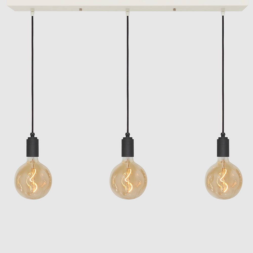 Linear Three Light Pendant + Designer 125mm Amber - LiquidLEDs™ - Ceiling Lights