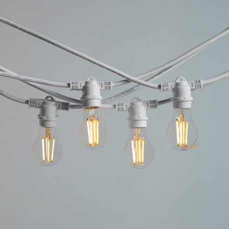 10m White Outdoor Festoon String Lights - LiquidLEDs™ - Festoon String