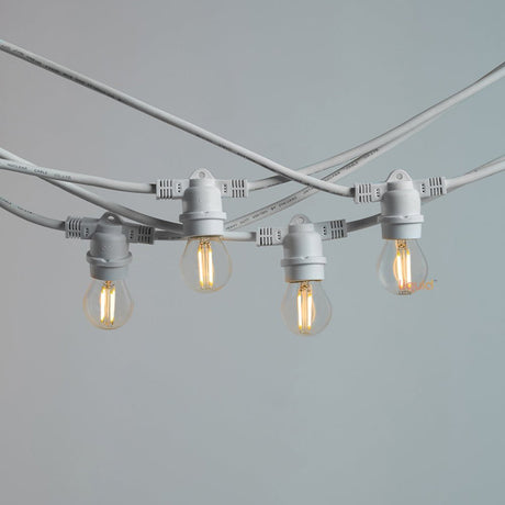 10m White Outdoor Festoon String Lights - LiquidLEDs™ - Festoon String