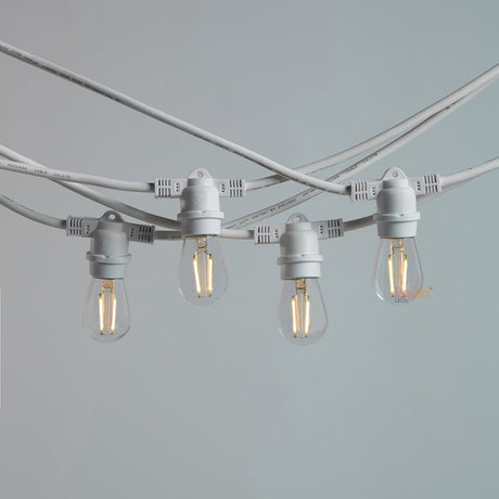 20m White Outdoor Festoon String Lights - LiquidLEDs™ - Festoon String