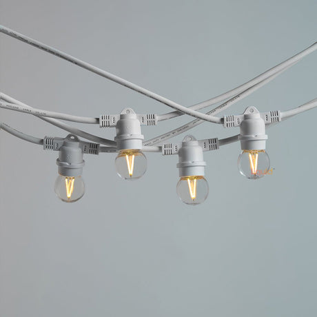 20m White Outdoor Festoon String Lights - LiquidLEDs™ - Festoon String