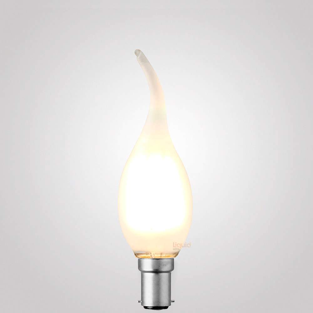 4W Flame Tip Candle LED Bulb B15 Frost in Warm White - LiquidLEDs™ - Candle Bulbs
